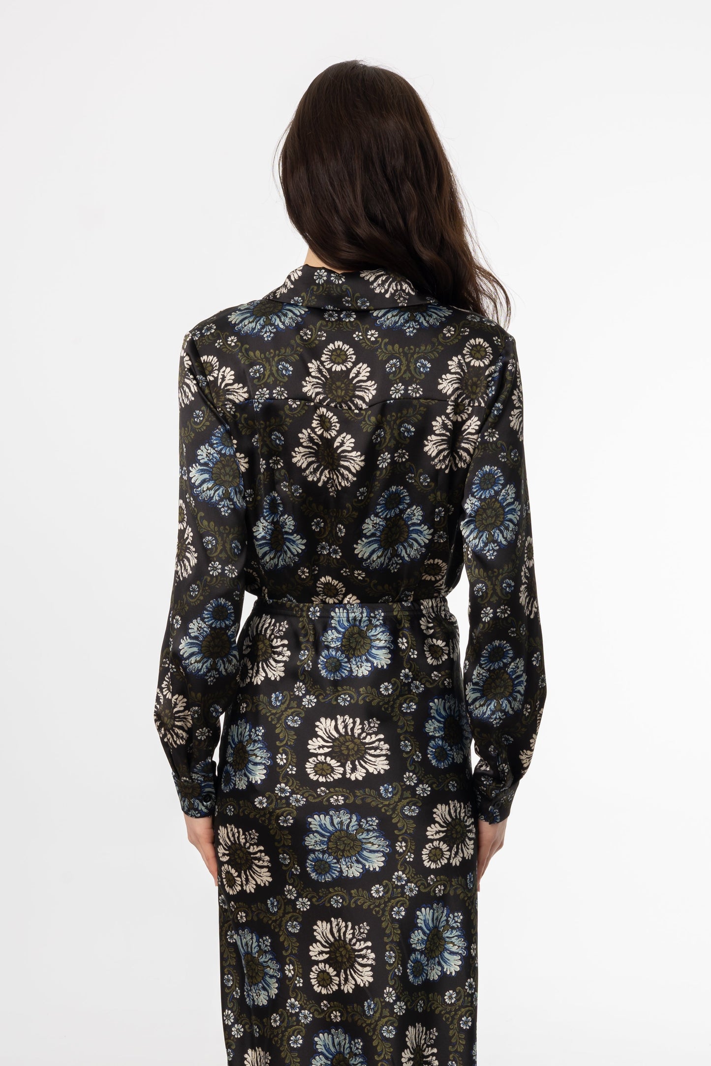 Green and Blue Printed Blouse