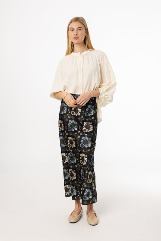 Green and Blue Printed Skirt