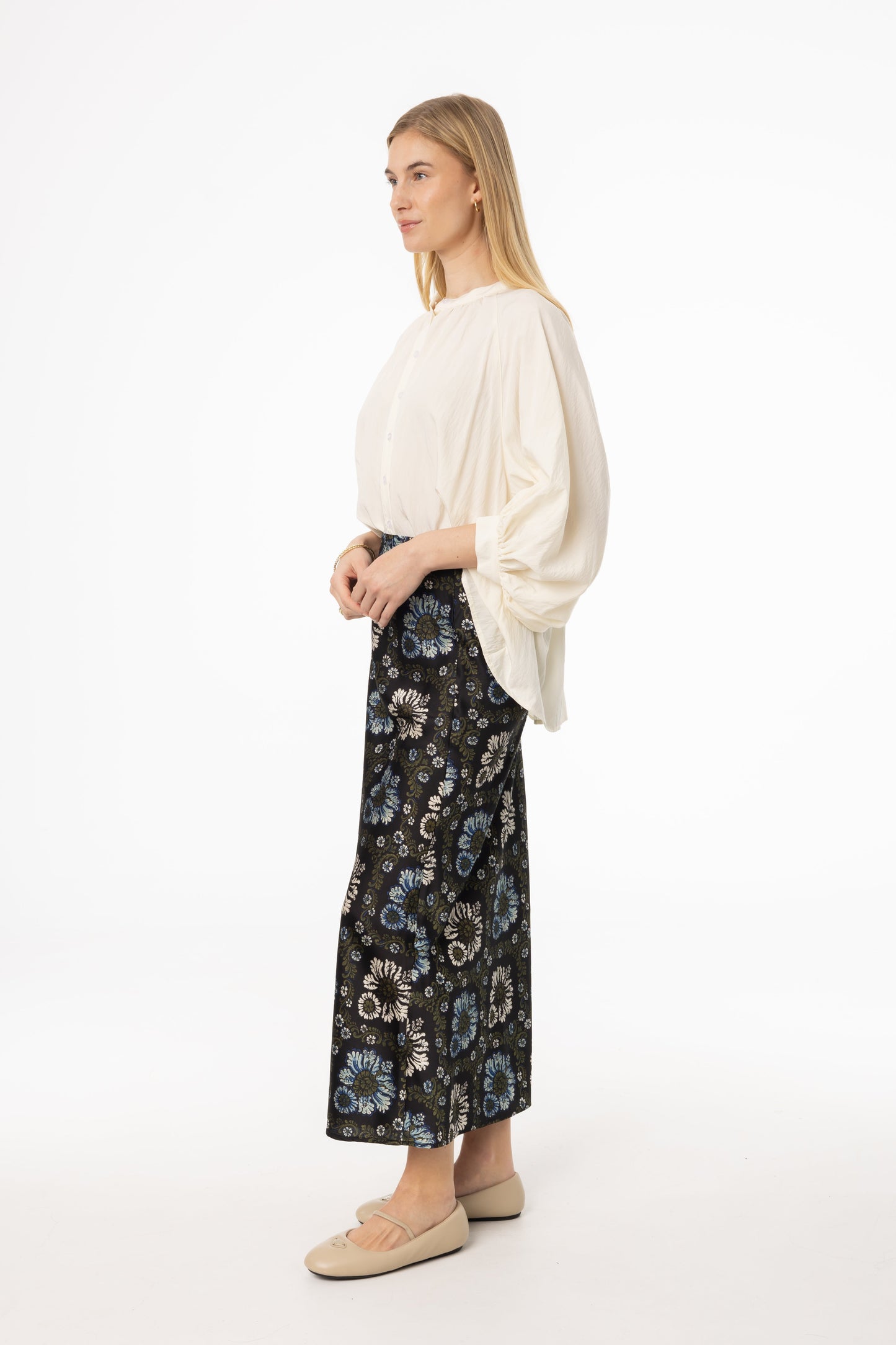 Green and Blue Printed Skirt