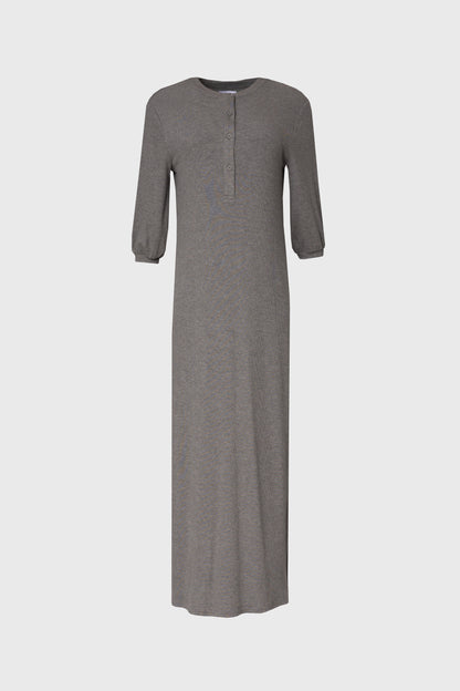 Grey 3/4 Sleeve Maxi Dress