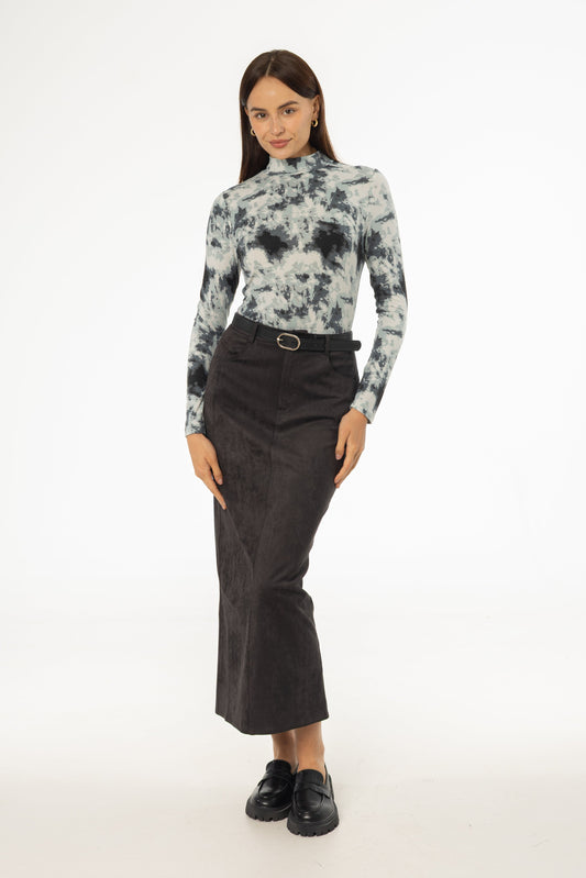 Grey Everyday Microsuede Skirt