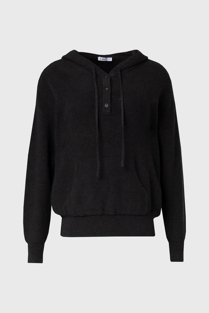 Grey Knit Hoodie Sweater