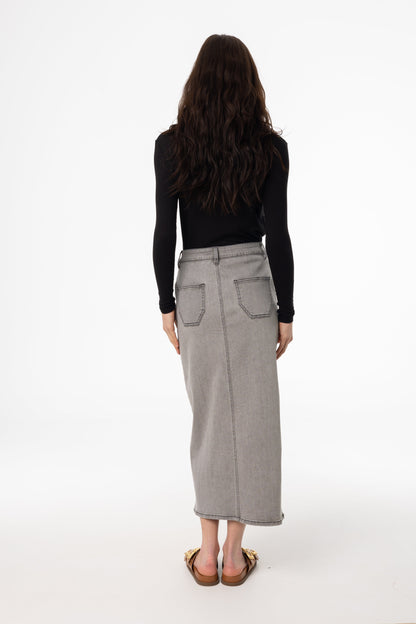 Grey Wash Everyday Denim Skirt