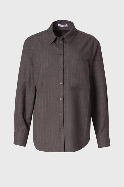 Heather Grey Pinstripe Blouse