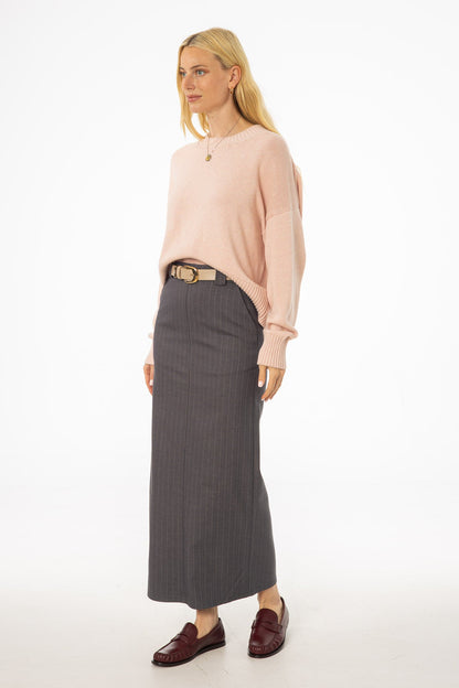 Heather Grey Pinstripe Everyday Skirt