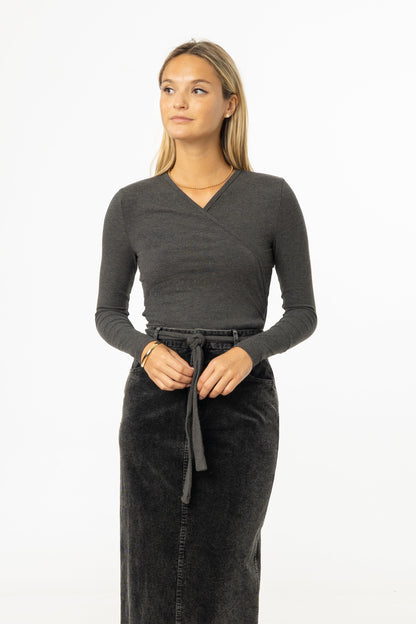 Heather Grey Wrap Tee