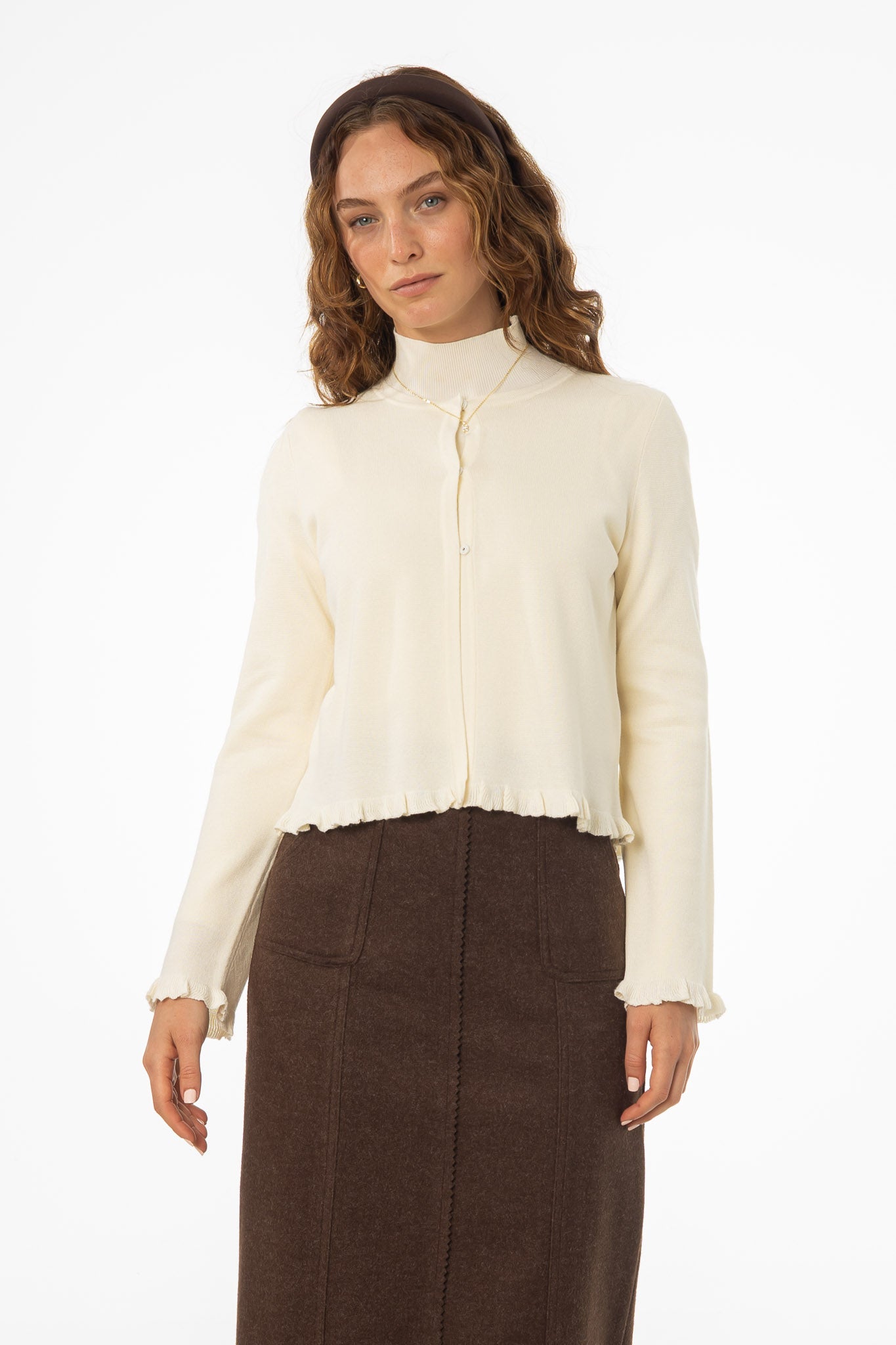 Ivory Metallic Cardigan