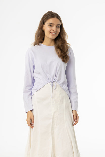 Lavender High Low Drawstring Tee