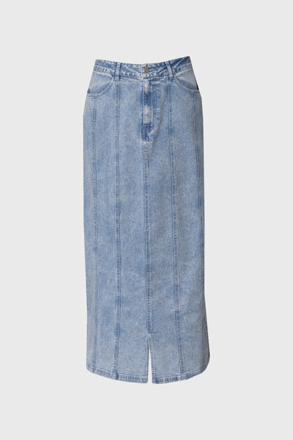 Light Blue Pocket Denim Skirt