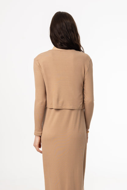 Mocha Ribbed Cardigan