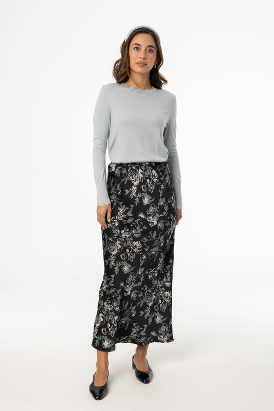 Multi Floral Printed Slip Skirt