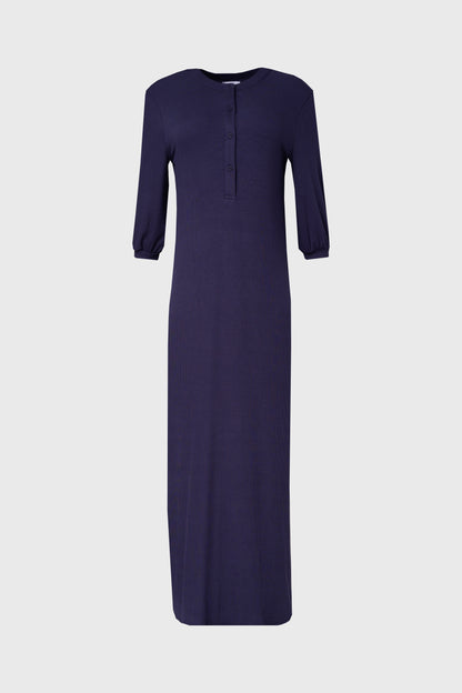 Navy 3/4 Sleeve Maxi Dress