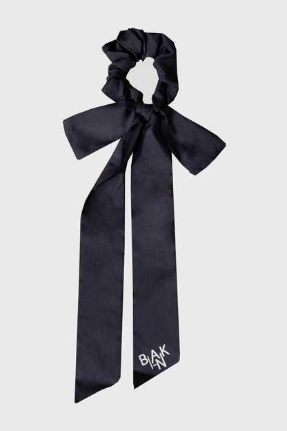 Navy Blank Bow Scrunchie