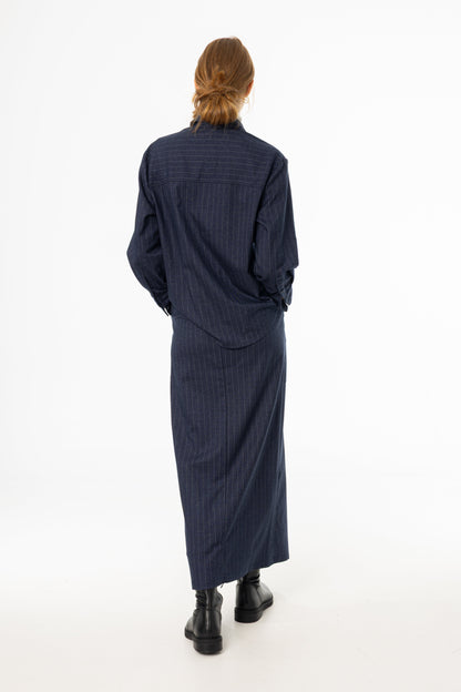 Navy Pinstripe Everyday Skirt