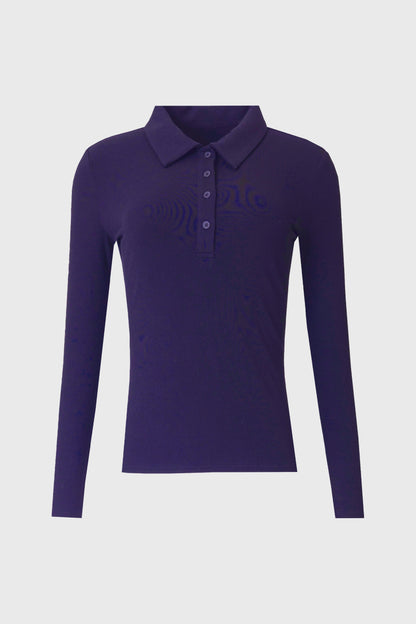 Navy Ribbed Polo T-Shirt