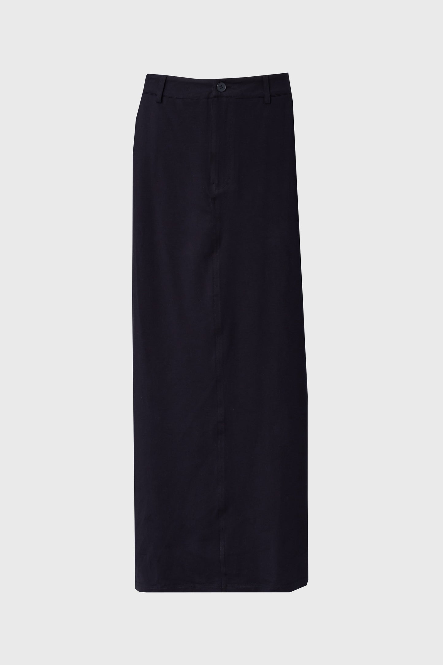 Navy Stretch Cotton Maxi Skirt