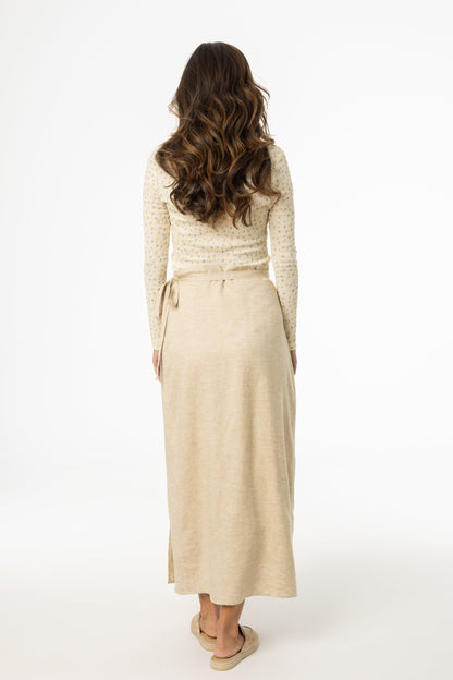 Oatmeal Linen Wrap Skirt