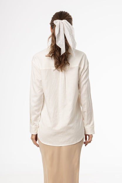 Off White Linen Blouse