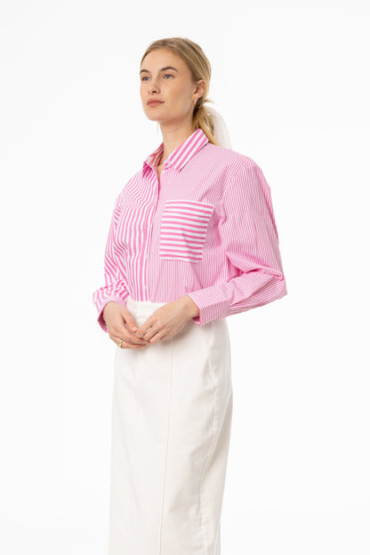 Pink Stripe Combo Blouse