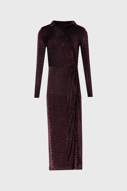 Purple Sparkle Side Button Maxi Dress