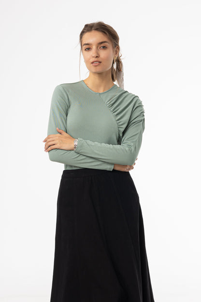 Seafoam Side Ruched Top