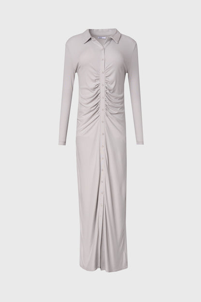 Slate Ruched Cardi Maxi Dress
