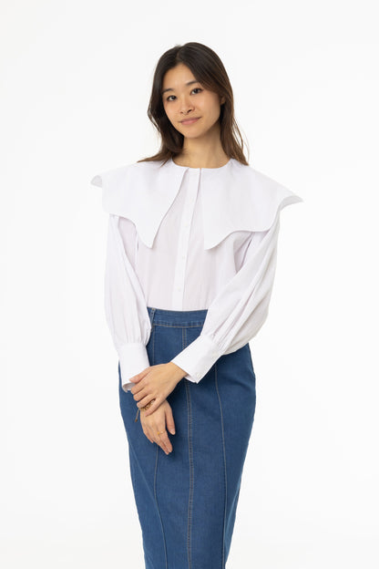 White Collared Blouse