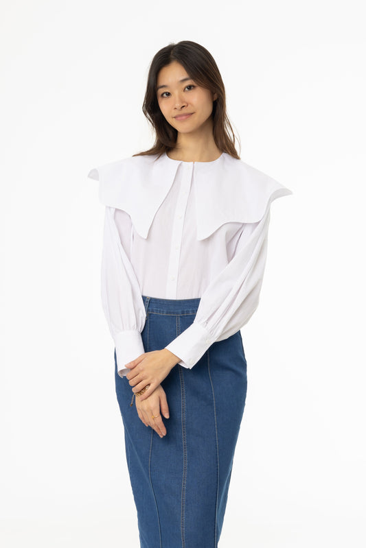 White Collared Blouse