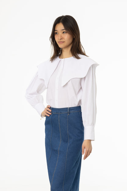 White Collared Blouse