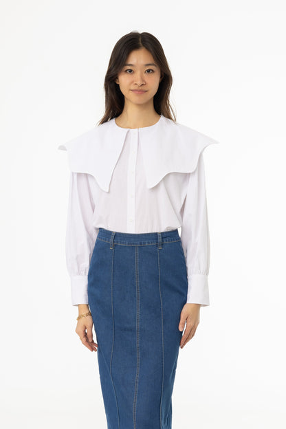 White Collared Blouse