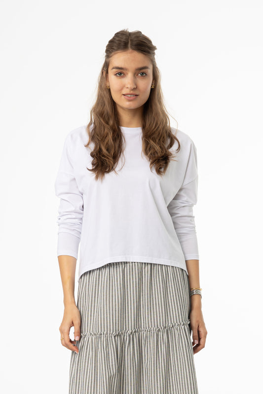 White Dolman Long Sleeve T-Shirt
