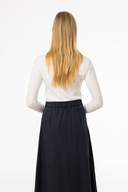 White Pointelle Scalloped T-Shirt
