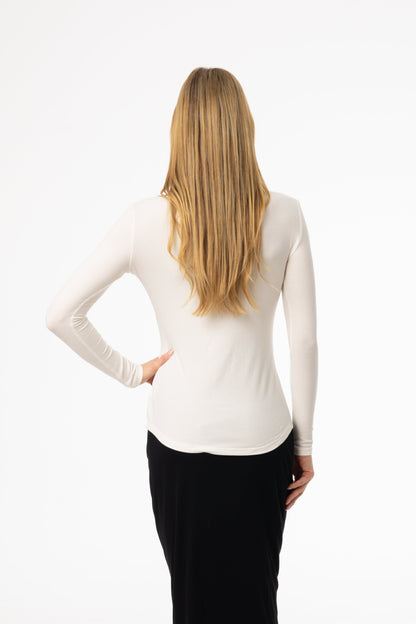 White Ribbed Polo T-Shirt