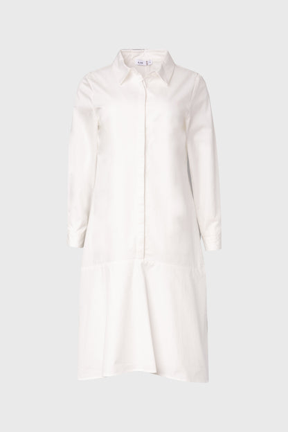White Bottom Flare Shirt Dress